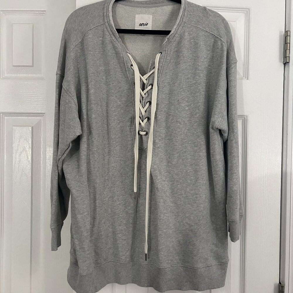 Aerie Lace Up Sweatshirt